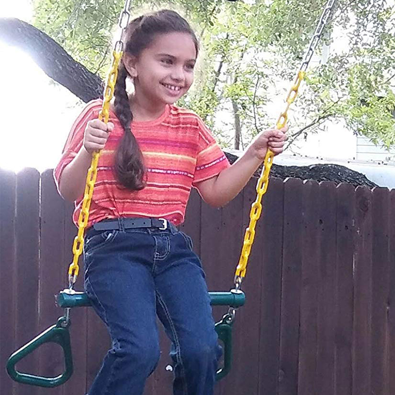 Forest Green Iron Chain Kids Swing Trapetsi