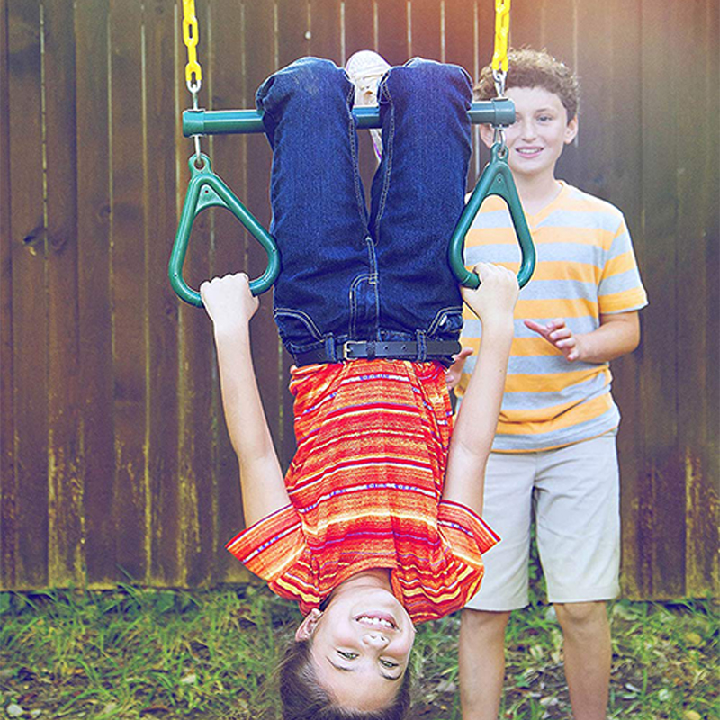 Forest Green Iron Chain Kids Swing Trapetsi